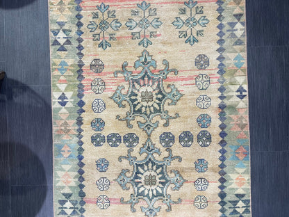 Vintage Runner Rug, 3x9 TURKISH Muted Runner Rug, Vintage Oushak Runner Rug, Quality Fine Runner Rug,Wool Oriental Runner Antique Runner Rug