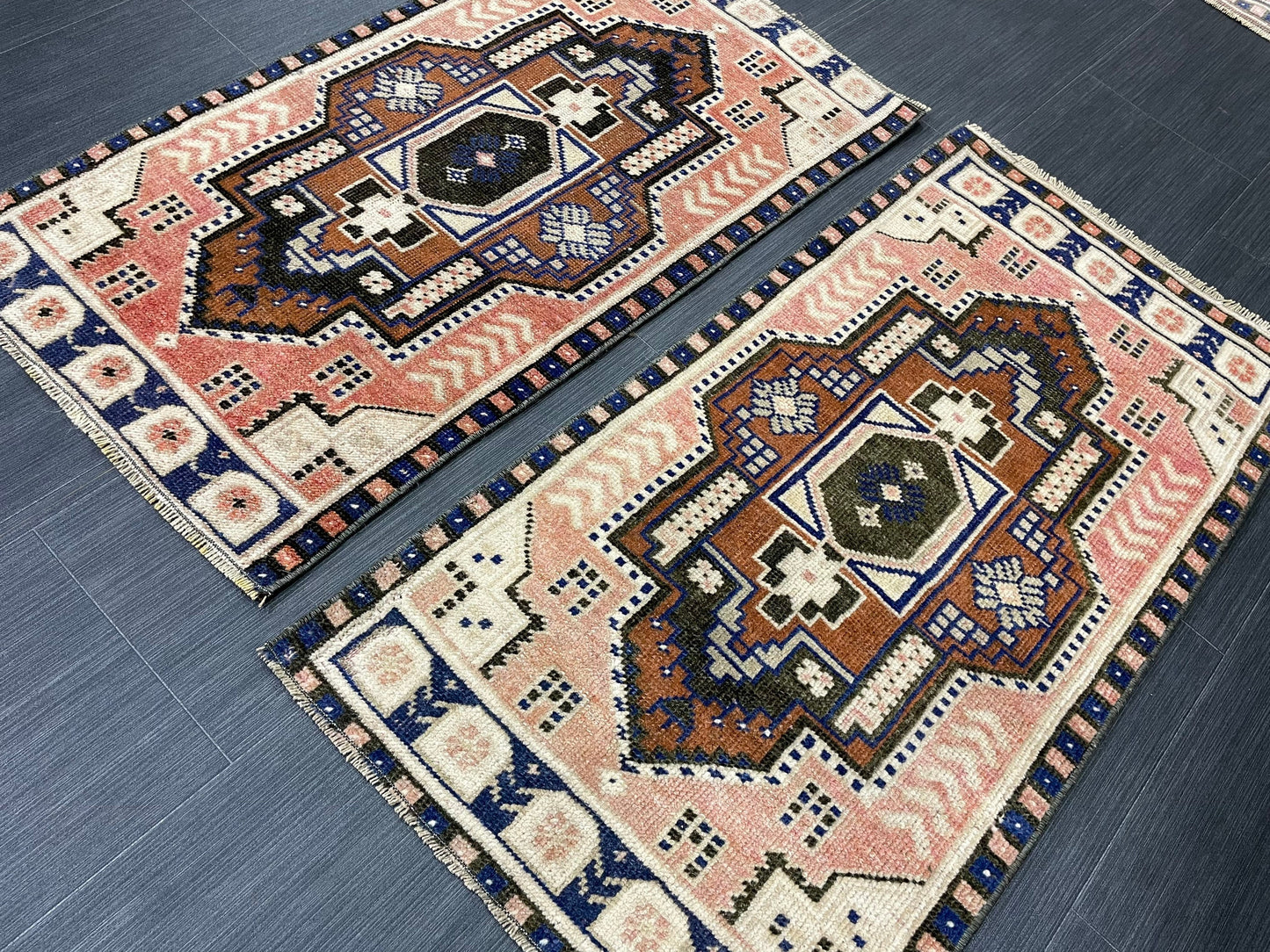Coordinating Small Rug Turkish Rug Mini Twin Small Area Rug 1.6 x 3 Turkish Pair of Persian Hand Made Rug Matching Oriental Vintage Rug