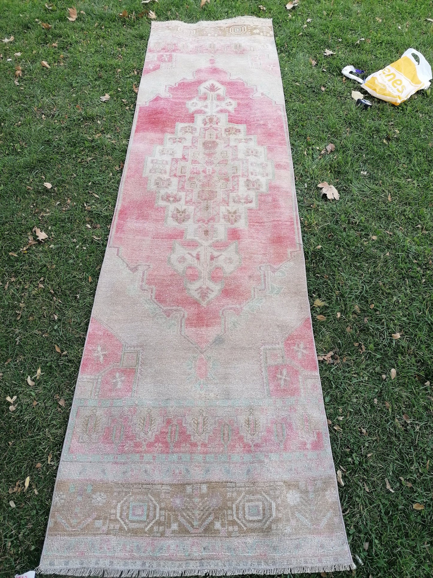 2'11x10'10 turkish runner wool rug, vintage runner rug, vintage oushak rug unique hand made rug kitchen rug bohemian rug