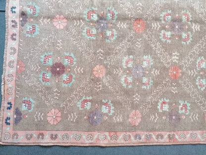 5'4x9 large wool rug, oushak hand made rug, bohemian rug, living room rug