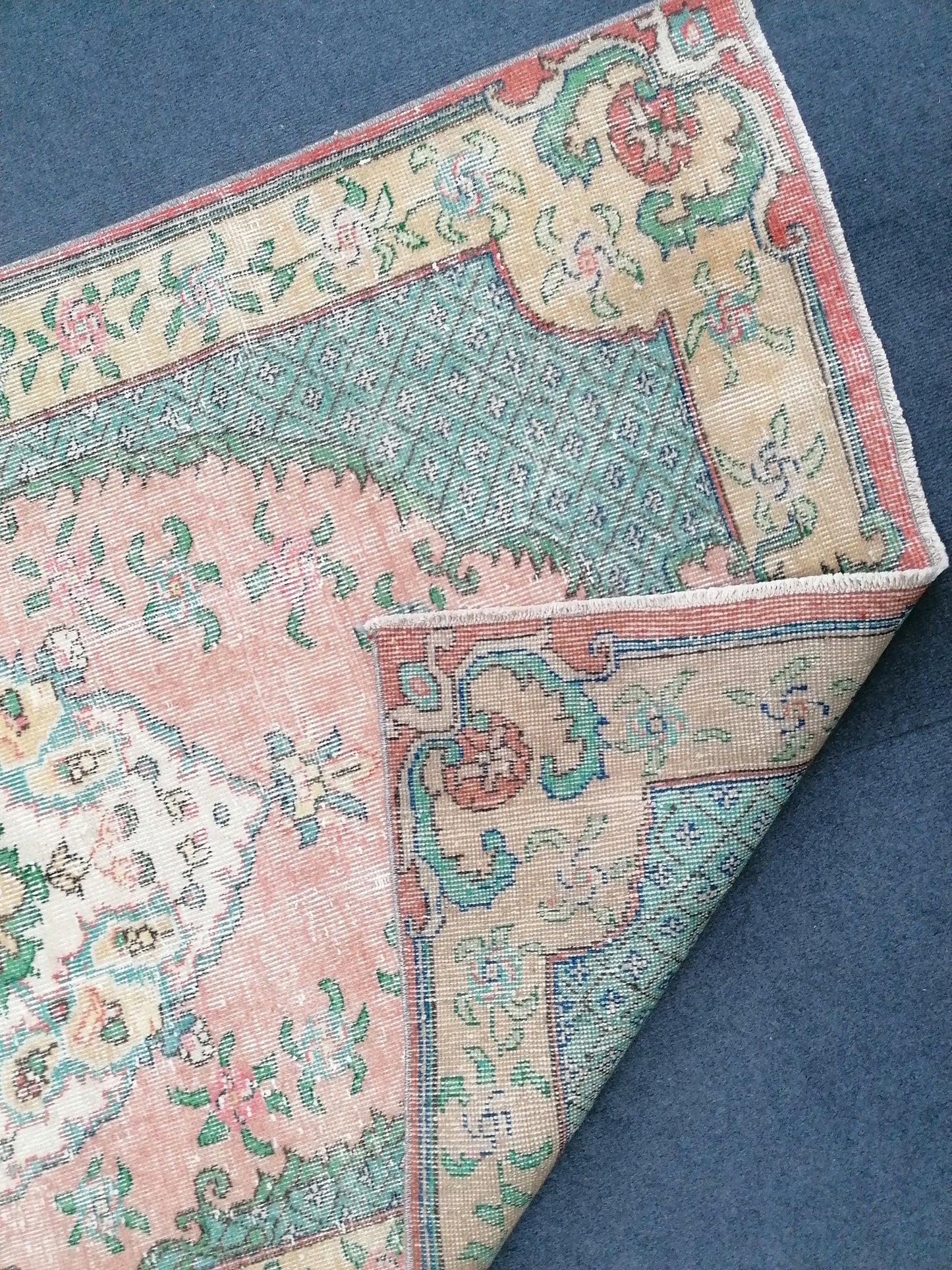 Turkish hand made rugs vintage turkish rugs oushak rug vintage oushak rug, wool rug