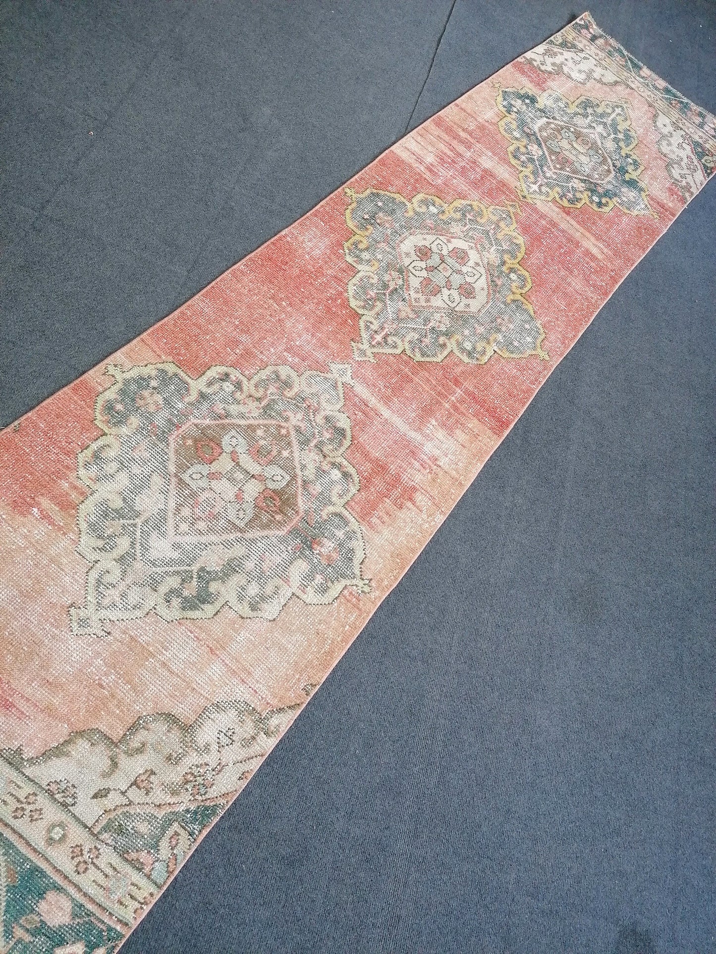 10'4x2'6 0ushak turkish runner rug,vintage rug,kitchen runner rug,vintage anatolian hand made rug