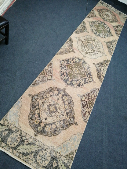 Oushak Runner Rug Turkish Runner Rug 2.6 x 13 Vintage Runner Rug Hallway Runner Rug Kitchen Runner Rug Wool Runner Rug Wool Oushak Rug