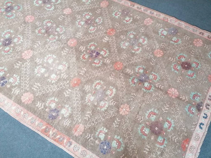 5'4x9 large wool rug, oushak hand made rug, bohemian rug, living room rug