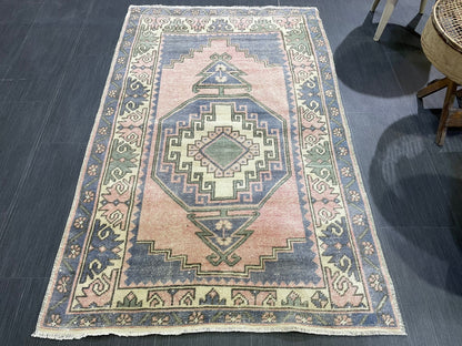 Vintage Oushak Rug, 3.2 x 5 Vintage Rug, Antique Rug, Handmade Rug, Hand Knotted Rug, Turkish Rug, Wool Rug