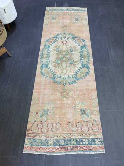 VINTAGE Runner Rug, Turkish Runner 2.2 x 6.9 Rug, Handmade Runner Rug, Hallway Runner Rug,Turkish Rug Runner Wool Runner Rug Wool Oushak Rug