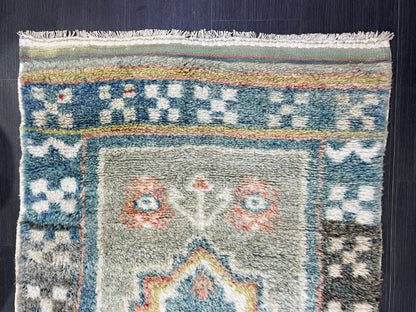 Antique Rug, High Wool Pile 3.5 x 6 Rug,Plush Rug,Handmade Rug,Shaggy Hand Knotted Rug,One Of A Kind Rug, Nomad Rug, Rear Rug