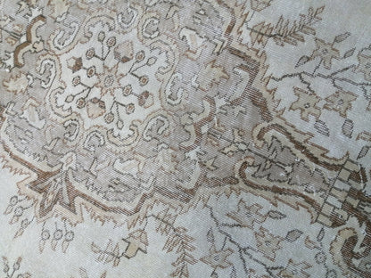 6.2 x 9.9 Vintage Rugs TURKISH HAND MADE Rugs Vintage Turkish Rugs  Muted 6x10 Rug Neutral Turkish Oushak Rug Vintage Oushak Rug, Wool Rug