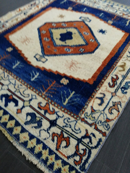 4.7 X 3.7 OUSHAK RUG TURKISH Oushak Rug Vintage Oushak Runner Rug Vintage Runner Rug Wool Oushak Rug Hand Made Rugs Vintage Turkish Rug