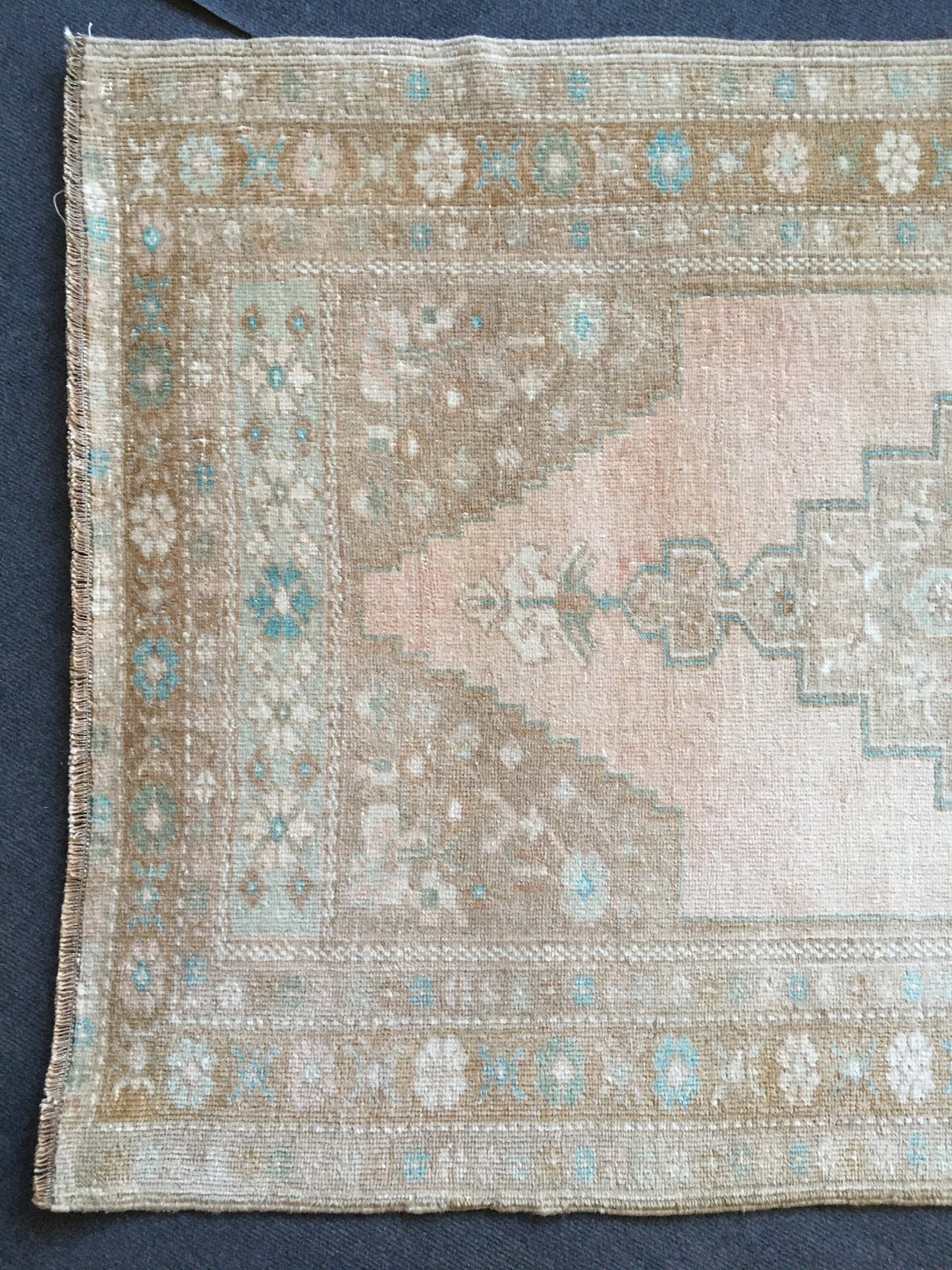 3x5 feet handmade muted turkish wool rug, vintage oushak bedroom rug, kitchen floor large rug, living room middle area rug,bohem natural rug