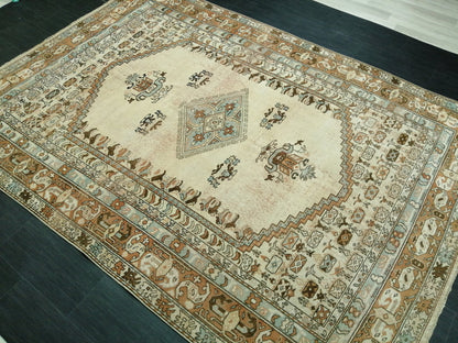 6.5 x 9.2 OUSHAK RUG TURKISH Oushak Rug Vintage Oushak Runner Rug Vintage Runner Rug Wool Oushak Rug Hand Made Rugs Vintage Turkish Rug