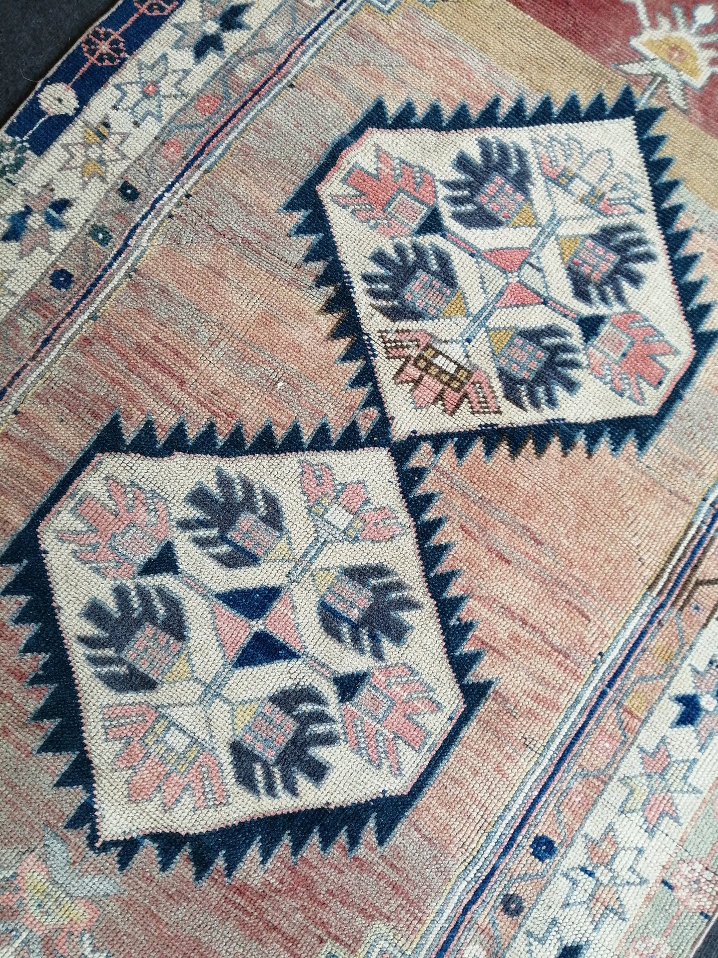 7.5 X 4 TURKISH Rug, wool Oushak Rug, Rustic Oushak Rug, Boho Rug, Vintage Turkish Rugs, Farmhouse Rug, Vintage Rug, Oushak Rug, Wool rug