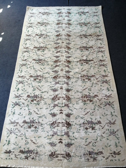 5 x 9.3 Floral Rug, Oushak Rug, Turkish Rug, Hand Made Rug,Oushak antique Rug,Hand woven Rug,Weaving Rug,Ethnic Rug,Kitchen Rug