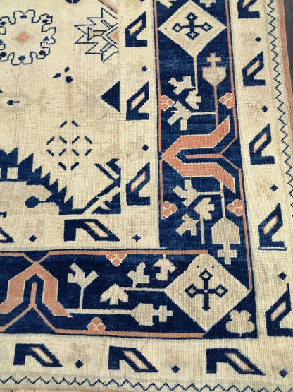 Oriental RUG 9x12 Oushak Rug Turkish Vintage Persian Rug Navy Vintage Rug Fine Wool Oushak Rugs Antique Turkish Rug Muted Living room Rug