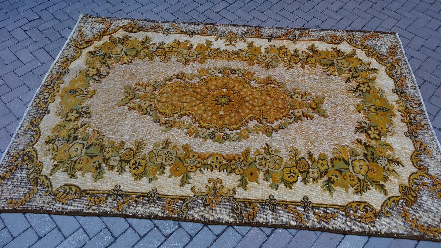 LARGE AREA RUG, Vintage Oriental Oushak Rug , Vintage  Rugs, Turkish Rug, Oushak Rug, vintage Rug, Wool Rug