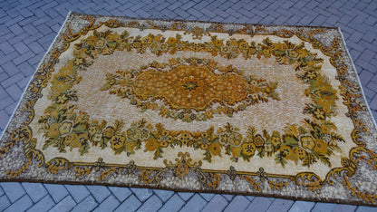 LARGE AREA RUG, Vintage Oriental Oushak Rug , Vintage  Rugs, Turkish Rug, Oushak Rug, vintage Rug, Wool Rug