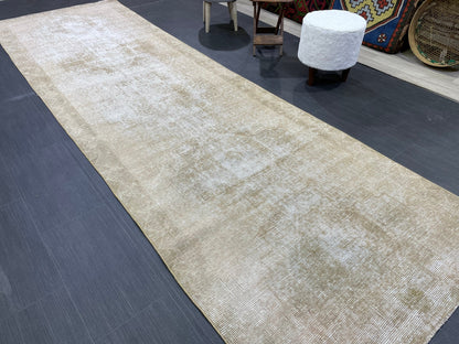 Distressed Vintage Runner Rug 3.6 x 11.5 ft Turkish Runner Rug Vintage Runner Rug Hallway Runner Rug Kitchen Runner Rug Wool Pile Runner Rug