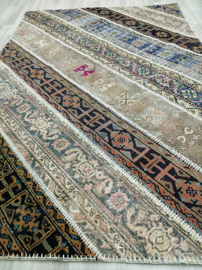 Patchwork Rugs, Hand Made Rug, Oushak Rug, Rustic Rug, Bohemian Rug, Rug Runner, Turkish Rug, Farmhouse Rug, Vintage Rug, Wool rug