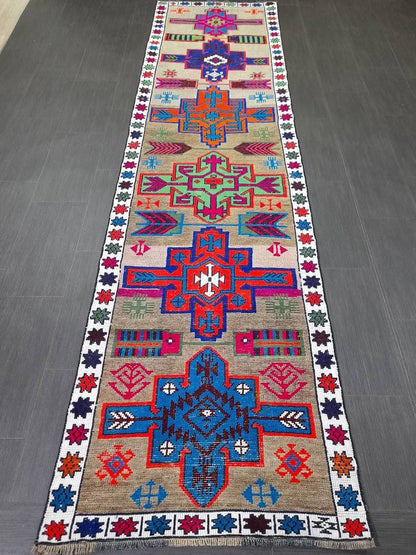 2.8 x 11 Oriental Runner Rug Rug Vintage Runner Rug Hallway Runner Rug Kitchen Runner Rug Wool Runner Persian Runner Rug Kurdish Runner Rug