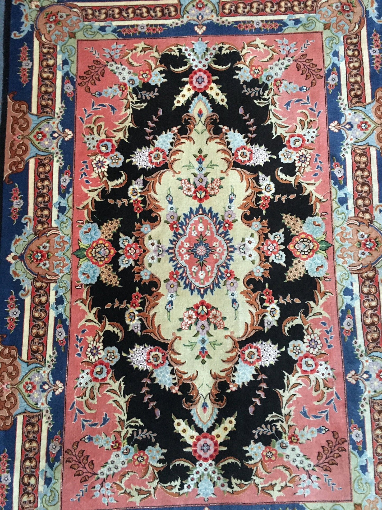 3x5 feet handmade new turkish floral rug, medium size pink wool bedroom rug, middle kitchen floor black rug, laundry rug, living room rugs