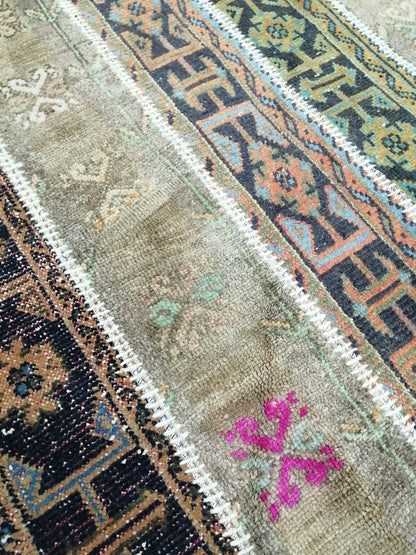 Hand Made Patchwork Rug, Oushak Rug, Rustic Rug, Bohemian Rug, Rug Runner, Turkish Rug, Farmhouse Rug, Vintage Rug, Wool rug
