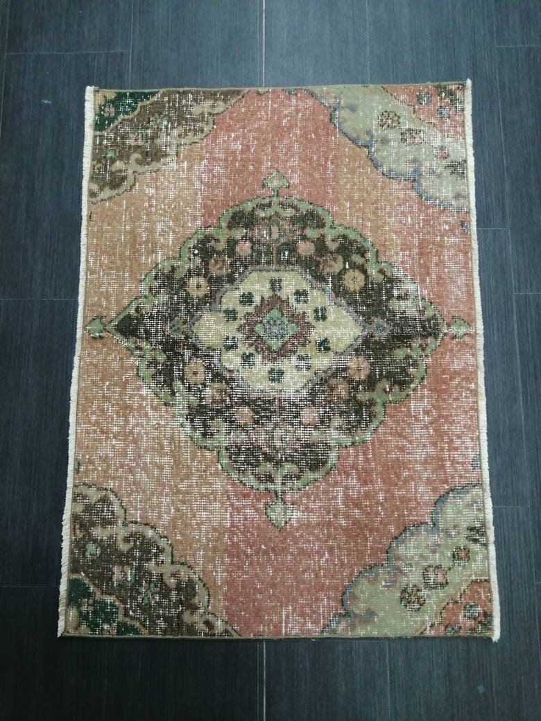 Small Oushak Rug 3.2 x 2.3 Turkish Rug Distressed Rug Wool Oushak Rug Vintage Rugs Boho Rug