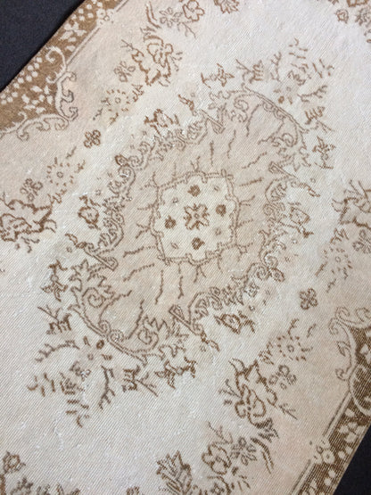 MUTED Oushak Rug, 3x7 Turkish Rug, Oushak Rug, Rustic Neutral Rug, Wool Oushak Rug, Oushak Runner Rugs,Turkish Farmhouse Rug, Vintage Rug