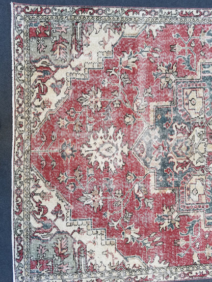 Oushak turkish rug,turkish oushak rug,oushak rug,vintage oushak rug,kitchen rug, vintage anatolian rug,unique hand made rug 8'8x5'