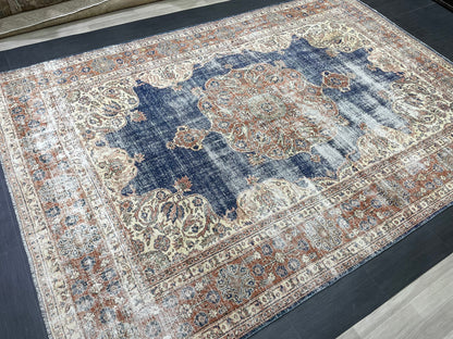 8 x 11.5 Persian RUG Distressed Oriental Rug Handmade Rug Vintage Antique Rug Vintage Quality Rug Wool Oushak Rug Hand Knotted Turkish Rug