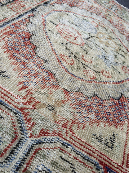 4.9 x 2.10 Turkish Rug Vintage Rug Oushak Rug Distressed Rug