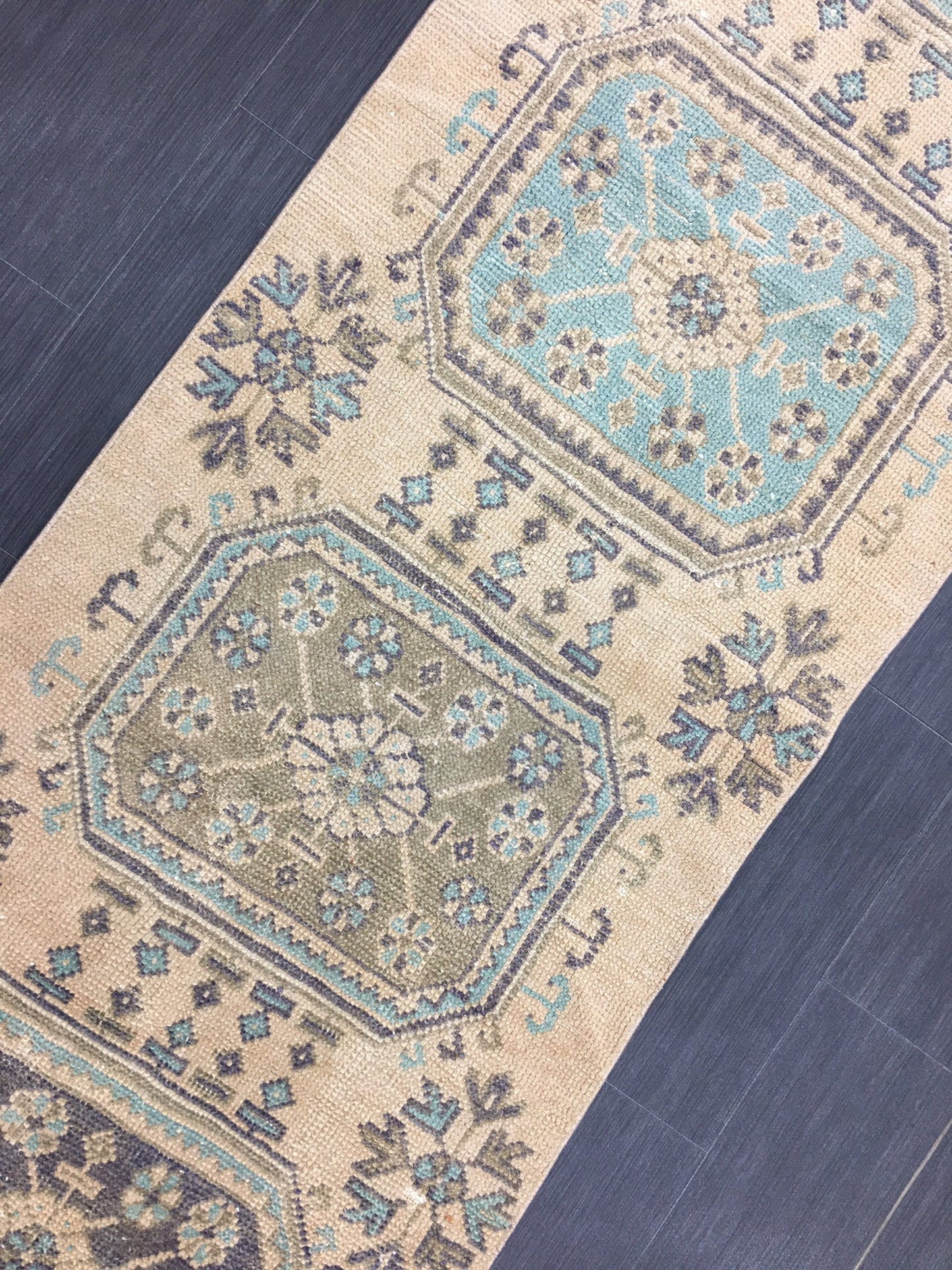 Wool Vintage Runner Rug 2.8 x 11.3 Turkish Runner Rug Oushak Runner Rug Blush Hallway Runner Rug Kitchen Runner Rug Wool Runner Rug