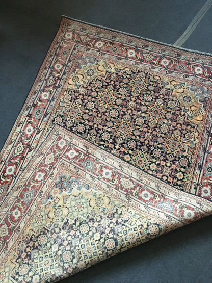 4.3x6.6 feet large handmade persian rug, vintage kitchen floor rug, muted red oushak living room rug, turkish medium bedroom rug,laundry rug