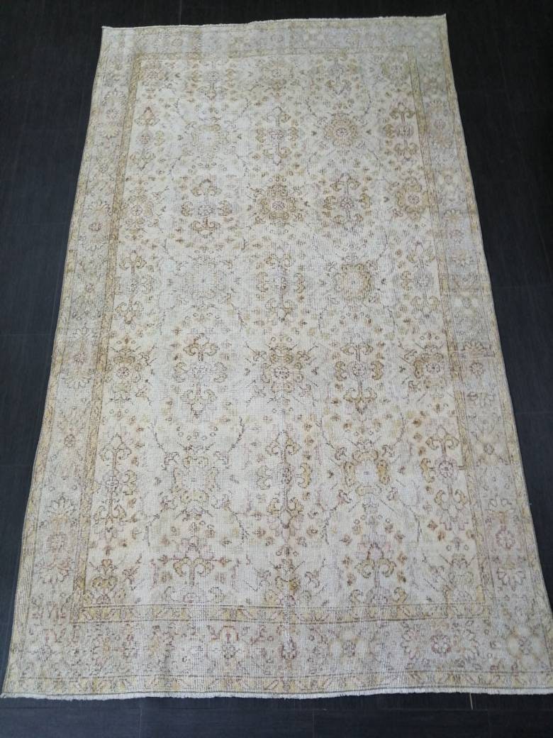 Vintage Rugs 9.2 x 5.3  TURKISH HAND MADE Rugs 10x6 Vintage Turkish Rugs Oushak Rug  Large Turkish Oushak Rug, Vintage Oushak Rug, Wool Rug
