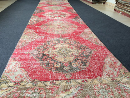 12 x 2.9 Vintage Runner Rug Oushak Runner Rug Turkish Runner Rug Hallway Runner Rug Kitchen Runner Rug Wool Runner Rug Wool Oushak Rug