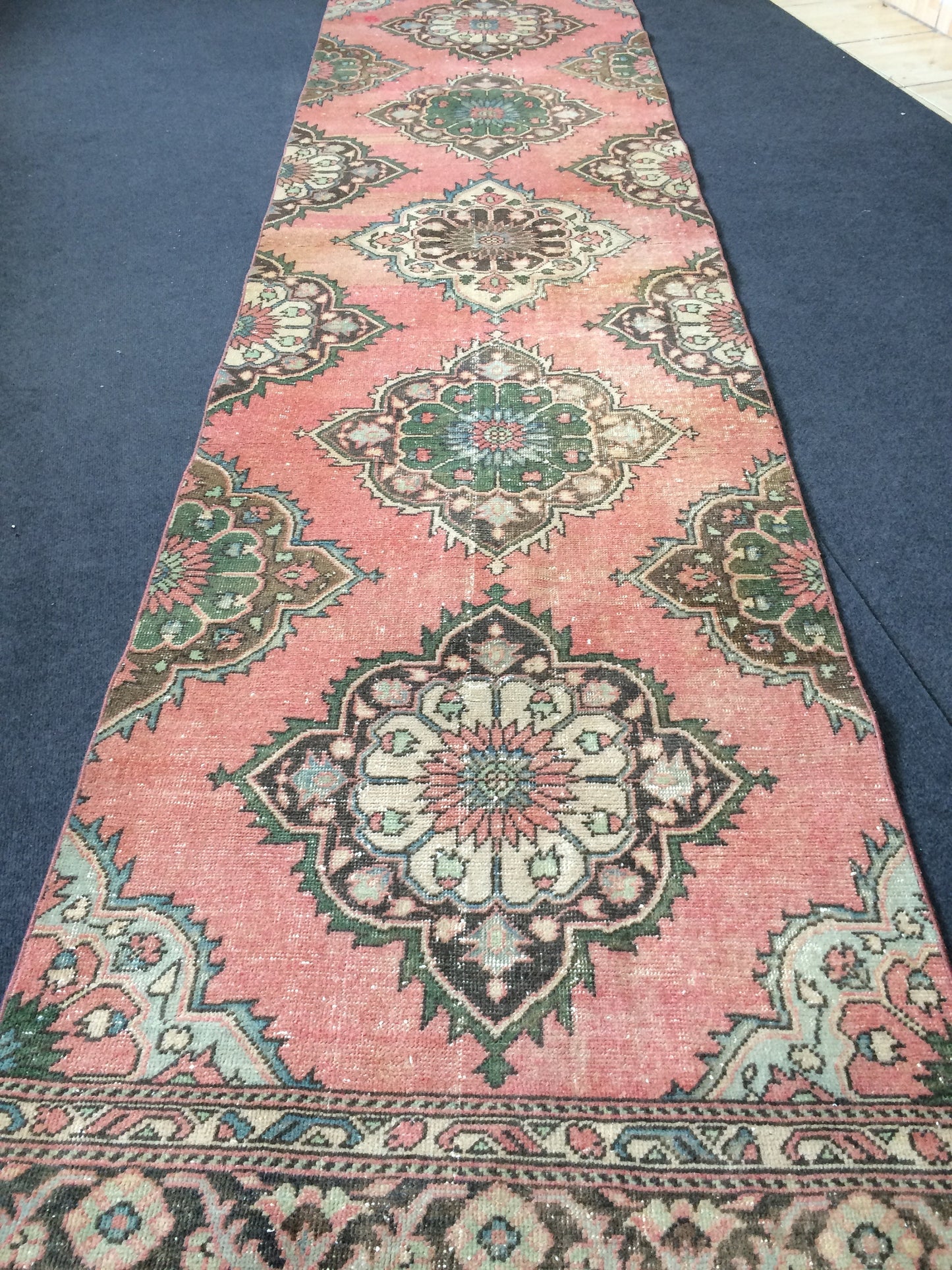 12.3 x 3 Oushak Runner Rug Turkish Runner Rug Vintage Runner Rug Hallway Runner Rug Kitchen Runner Rug Wool Runner Rug Wool Oushak Rug