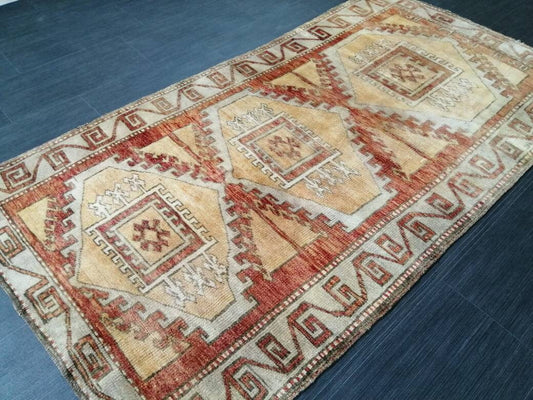 WOOL RUGS, 6 x 3.2 Vintage Rug Turkish Oushak  Rug, Hand Made Rug, Living Room Rug, Oushak Rug, Farmhouse  Rug, Oriental Rug,