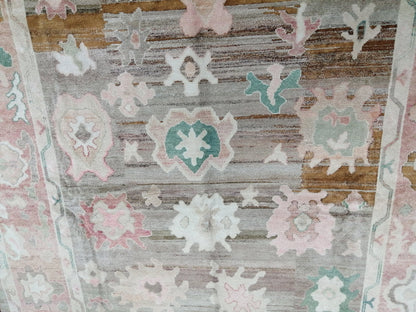 12 x 8.9 Vintage Muted  OUSHAK RUG, TURKISH Oushak Rug,  Wool Oushak Rug Hand Made Rugs, Vintage Oriental Rug