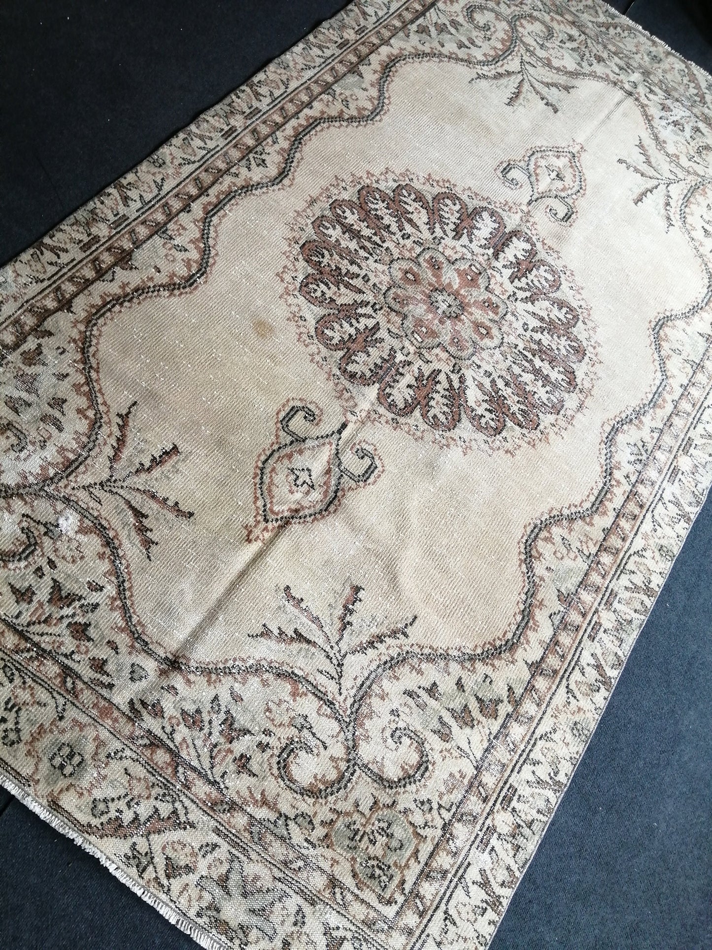 5.5 x 9.8 OUSHAK RUG TURKISH Large Oriental Rug Vintage Oushak Runner Rug Vintage Runner Rug Wool Rug Hand Made Rug Vintage Turkish Rug