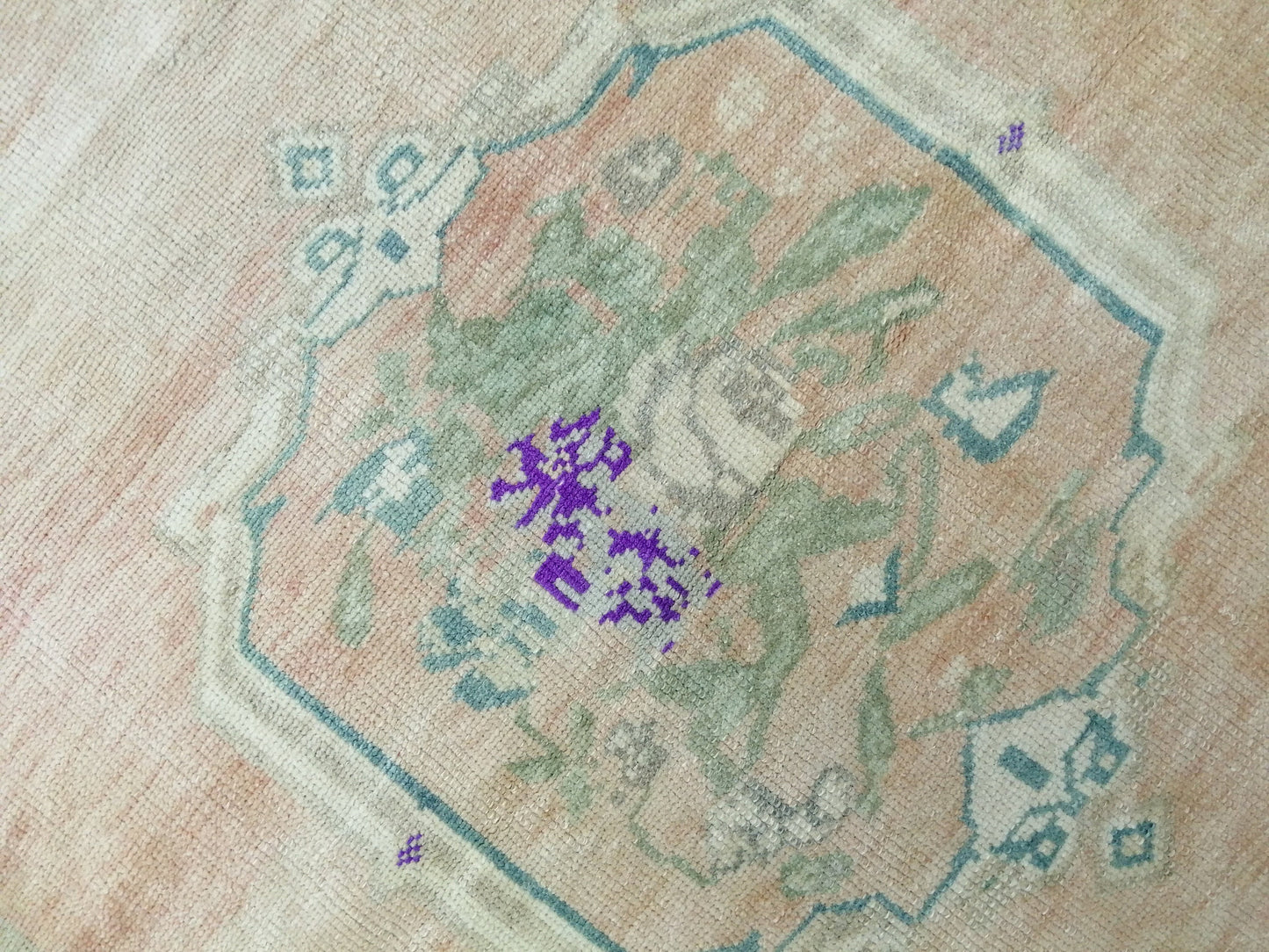 3.4 x 4.9 OUSHAK RUG TURKISH Oushak Rug Vintage Muted Oriental Rug Vintage Runner Rug Wool Oushak Rug Hand Made Rugs Vintage Turkish Rug