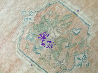 3.4 x 4.9 OUSHAK RUG TURKISH Oushak Rug Vintage Muted Oriental Rug Vintage Runner Rug Wool Oushak Rug Hand Made Rugs Vintage Turkish Rug