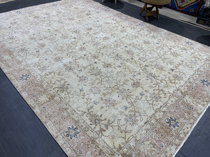 Large OUSHAK RUG, TURKISH 6.5 x 9.5 Rug, Vintage Oushak quality Rug, Vintage Rug Wool Handmade Rug, Hand Knotted Rugs, Persian Rug