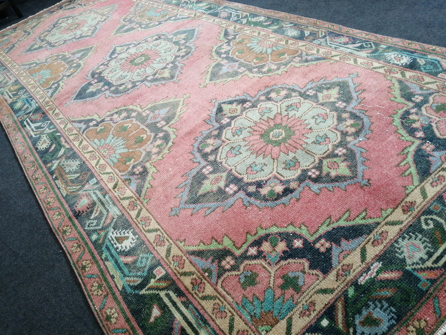 11.6 x 4.7 Oushak Runner Rug Turkish Runner Rug Vintage Runner Rug Hallway Runner Rug Kitchen Runner Rug Wool Runner Rug Wool Oushak Rug