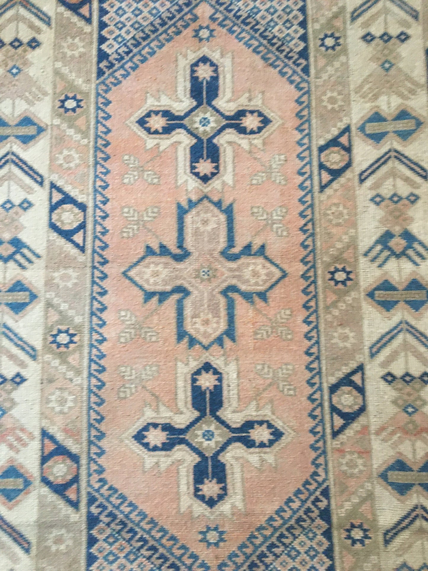 3.7x6.2 ft muted anatolian bedroom rug, vintage kitchen green floor rug, handmade wool blue turkish living room area rug, bathroom wide rug