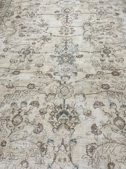 Distressed RUG Vintage Rug 7.5 x 10.8 Vintage Persian Rug Muted Wool Oriental Rug Blue Hand Made Rugs Blue Distressed Turkish Antique Rug