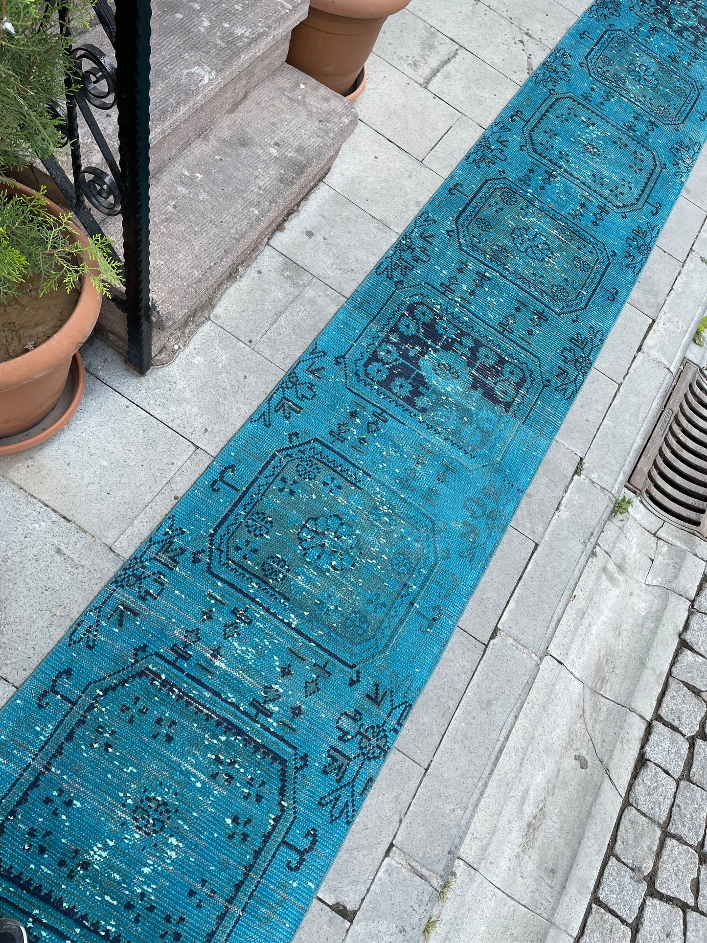 Extra Long Runner Rug Overdyed TURKISH 2 x 19.4 Runner Vintage Runner Rug Vintage XL Oriental Runner Rug Staircase Runner rug