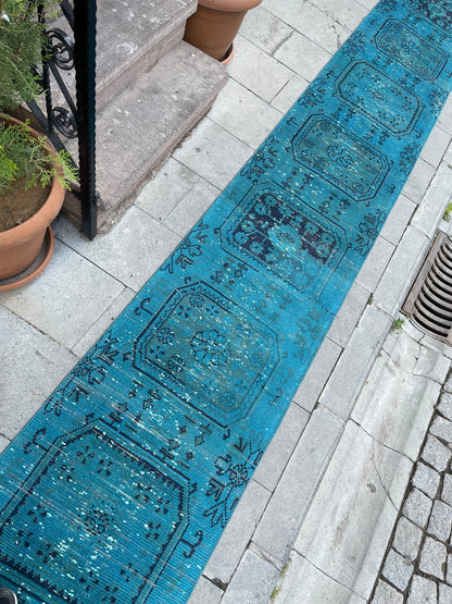 Extra Long Runner Rug Overdyed TURKISH 2 x 19.4 Runner Vintage Runner Rug Vintage XL Oriental Runner Rug Staircase Runner rug