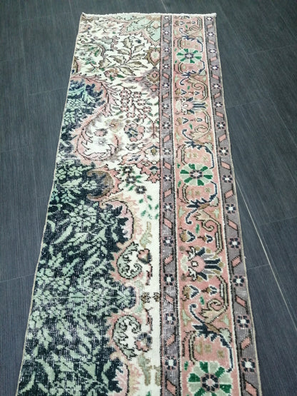 2.2 x 8.8 Oushak Runner Rug Turkish Runner Rug Vintage Runner Rug Hallway Runner Rug Kitchen Runner Rug Wool Runner Rug Wool Oushak Rug