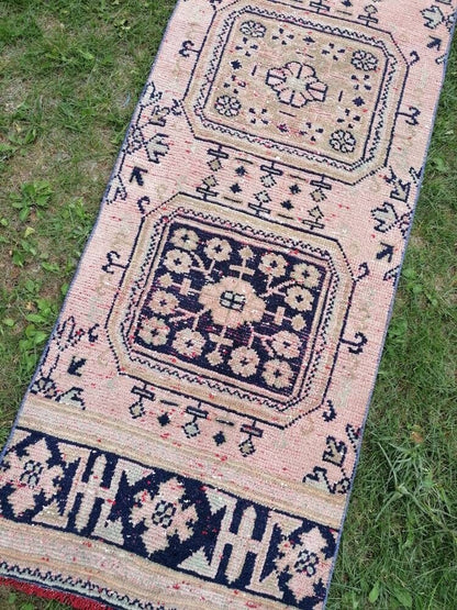 Long runner rug 2'3x20'8 vintage runner rug,vintage oushak runner rug,unique hand made rug, kitchen runner rug
