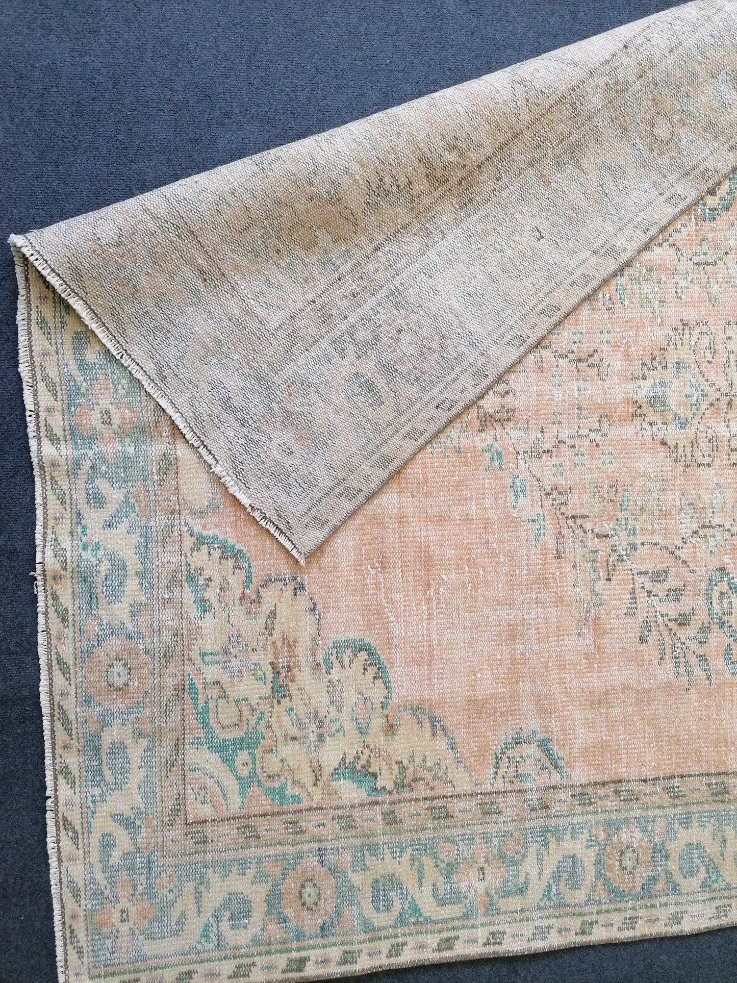 5'10x9'2  vintage turkish rug, large oushak rug, living room rug, vintage hand made rug, bohemian rug, kitchen rug