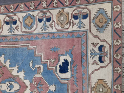 Blue Distressed Wool 5.6 x 7.8 RUG TURKISH Rug Vintage Oriental Rug Vintage Rug Oushak Rug Hand Made Rug Vintage Hand Knotted Turkish Rug